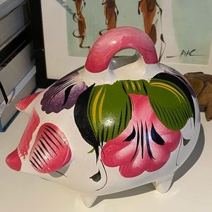 Mexican hand painted piggy bank